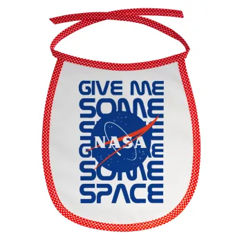 NASA give me some space, Σαλιάρα μωρού αλέκιαστη με κορδόνι Κόκκινη