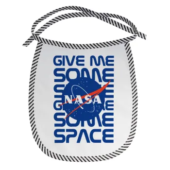 NASA give me some space, Σαλιάρα μωρού αλέκιαστη με κορδόνι Μαύρη