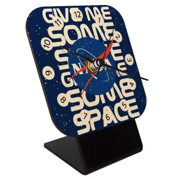 NASA give me some space, Quartz Table clock in natural wood (10cm)