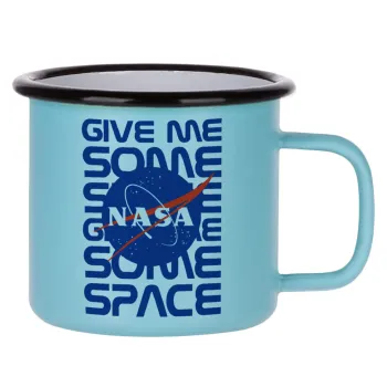 NASA give me some space, Κούπα Μεταλλική εμαγιέ ΜΑΤ σιέλ 360ml