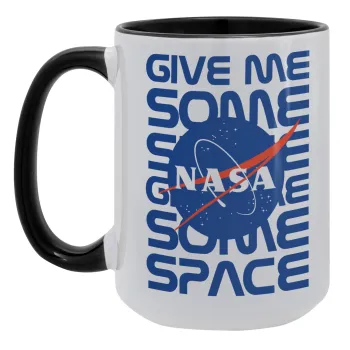 NASA give me some space, Κούπα Mega 15oz, κεραμική Μαύρη, 450ml