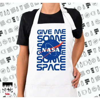 NASA give me some space, Ποδιά μακριά Σεφ ολόσωμη με τσέπες white (ΕΝΗΛΙΚΩΝ)