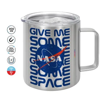 NASA give me some space, Double-walled stainless steel mug 300ml with temperature-retaining lid