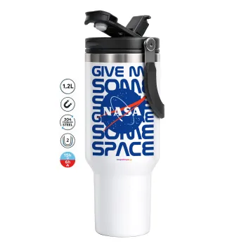 NASA give me some space, Mega Stainless steel Tumbler with lid, double wall 1,2L
