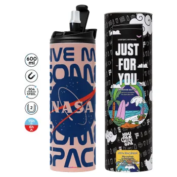 NASA give me some space, Tumbler stainless steel PINK 600ml