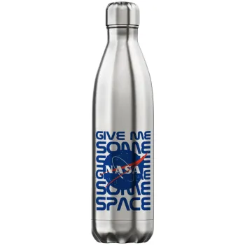 NASA give me some space, Μεταλλικό παγούρι θερμός Inox (Stainless steel), διπλού τοιχώματος, 750ml