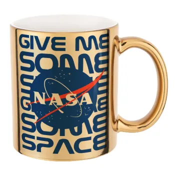 NASA give me some space, Mug ceramic, gold mirror, 330ml