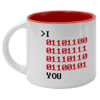 I .... YOU, binary secret MSG, Κούπα κεραμική 400ml Λευκή/Κόκκινη