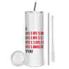 Tumbler stainless steel 600ml, with metal straw & cleaning brush