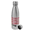 Metallic water bottle, stainless steel, 750ml