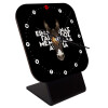 Quartz Wooden table clock with hands (10cm)