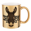 Mug ceramic, gold mirror, 330ml