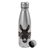 Metallic water bottle, stainless steel, 750ml