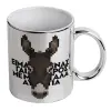 Mug ceramic, silver mirror, 330ml