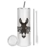 Tumbler stainless steel 600ml, with metal straw & cleaning brush