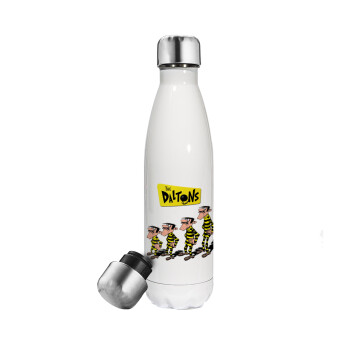 The Daltons, Μεταλλικό παγούρι θερμός Λευκό (Stainless steel), διπλού τοιχώματος, 500ml