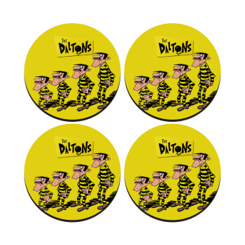 The Daltons, ΣΕΤ 4 Σουβέρ ξύλινα στρογγυλά (9cm)