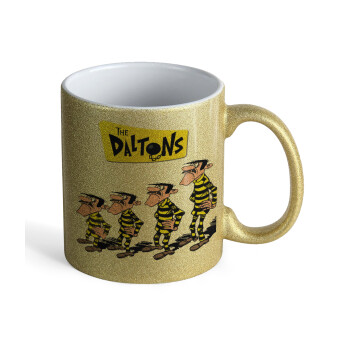 The Daltons, Κούπα Χρυσή Glitter που γυαλίζει, κεραμική, 330ml