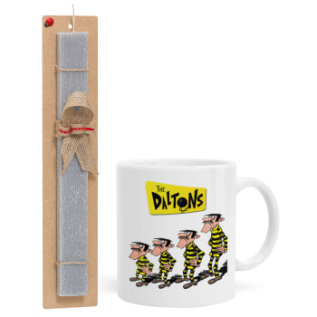 The Daltons, Easter Set, Ceramic Cup (330ml) & Easter aromatic flat candle (30cm) (GRAY)