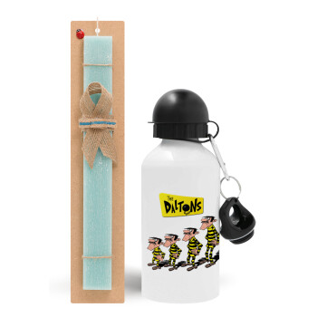 The Daltons, Easter Set, metallic aluminum water bottle (500ml) & scented flat candle (30cm) (TURQUOISE)