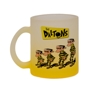 The Daltons, Κούπα γυάλινη δίχρωμη με βάση το κίτρινο ματ, 330ml