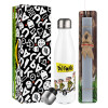 Easter candle, metallic white thermos bottle (500ml) & aromatic flat candle (30cm) (GRAY)