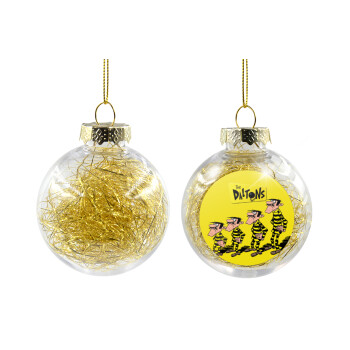 The Daltons, Χριστουγεννιάτικη μπάλα δένδρου διάφανη με χρυσό γέμισμα 8cm