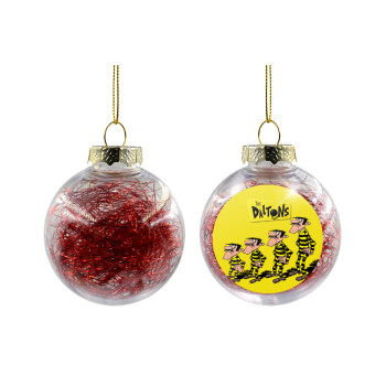 The Daltons, Transparent Christmas tree ball ornament with red filling 8cm