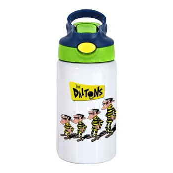 The Daltons, Παιδικό παγούρι θερμό, ανοξείδωτο, με καλαμάκι ασφαλείας, πράσινο/μπλε (350ml)