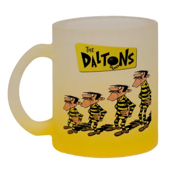 The Daltons, Κούπα γυάλινη δίχρωμη με βάση το κίτρινο ματ, 330ml