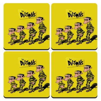 The Daltons, ΣΕΤ 4 Σουβέρ ξύλινα τετράγωνα (9cm)