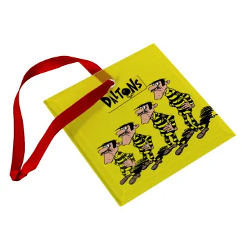 The Daltons, Christmas ornament, glass square ornament 9x9cm