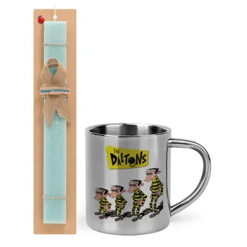 The Daltons, Easter Set, metallic thermal cup (300ml) & aromatic flat Easter candle (30cm) (TURQUOISE)