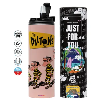 The Daltons, Tumbler ποτήρι θερμό ΡΟΖ από ανοξείδωτο ατσάλι 600ml