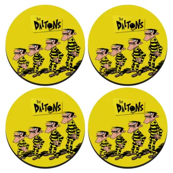 The Daltons, SET of 4 round wooden coasters (9cm)