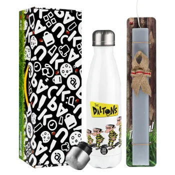 The Daltons, Easter candle, metallic white thermos bottle (500ml) & aromatic flat candle (30cm) (GRAY)