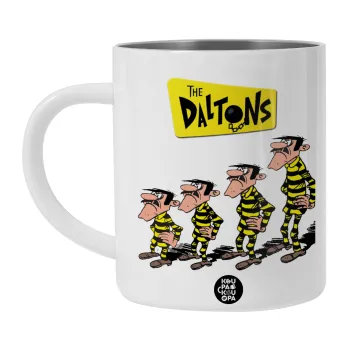 The Daltons, Λευκή Ανοξείδωτη Μεταλλική Κούπα 450ml - Διπλού Τοιχώματος 
