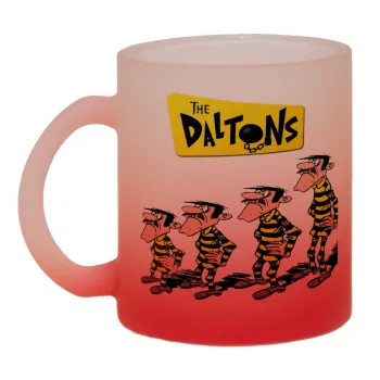 The Daltons, Κούπα γυάλινη δίχρωμη με βάση το κόκκινο ματ, 330ml
