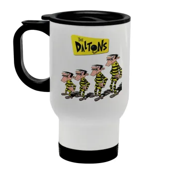 The Daltons, Stainless steel travel mug with lid, double wall white 450ml
