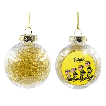 The Daltons, Transparent Christmas tree ball ornament with gold filling 8cm