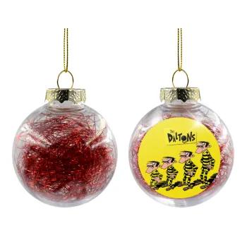 The Daltons, Transparent Christmas tree ball ornament with red filling 8cm