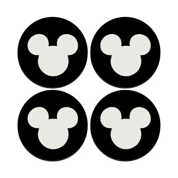 mouse man, ΣΕΤ 4 Σουβέρ ξύλινα στρογγυλά (9cm)