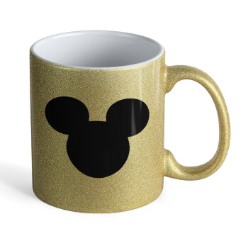 mouse man, Κούπα Χρυσή Glitter που γυαλίζει, κεραμική, 330ml