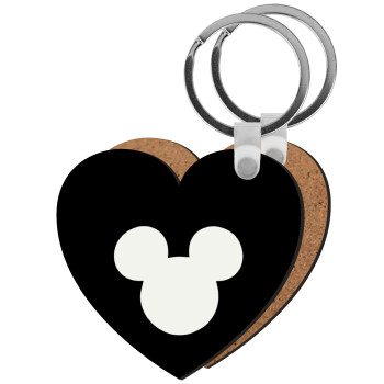 mouse man, Μπρελόκ Ξύλινο καρδιά MDF