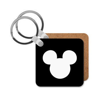 mouse man, Μπρελόκ Ξύλινο τετράγωνο MDF