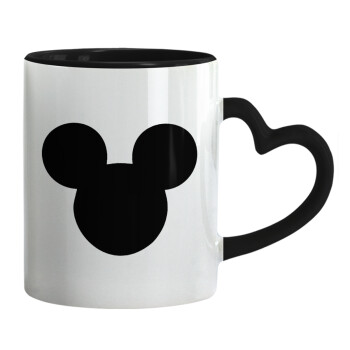 mouse man, Mug heart black handle, ceramic, 330ml