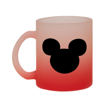 mouse man, Κούπα γυάλινη δίχρωμη με βάση το κόκκινο ματ, 330ml