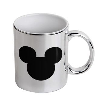 mouse man, Mug ceramic, silver mirror, 330ml