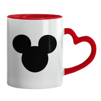 mouse man, Mug heart red handle, ceramic, 330ml
