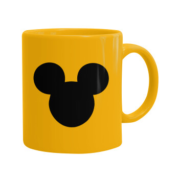 mouse man, Ceramic coffee mug yellow, 330ml (1pcs)